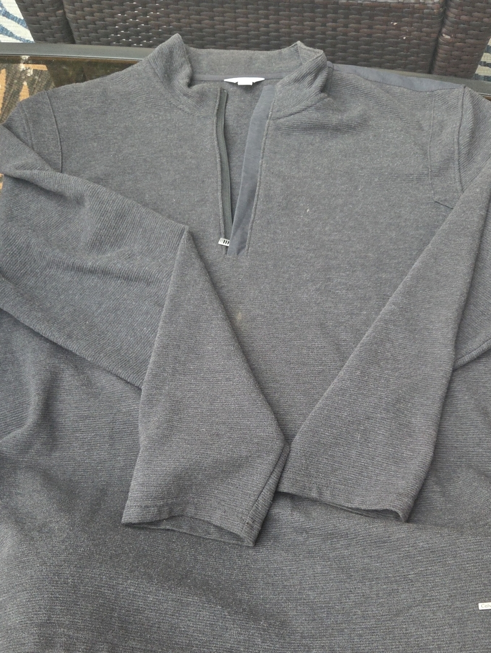 Calvin Klein Men's Charcoal Gray Half-Zip Sweater, XL